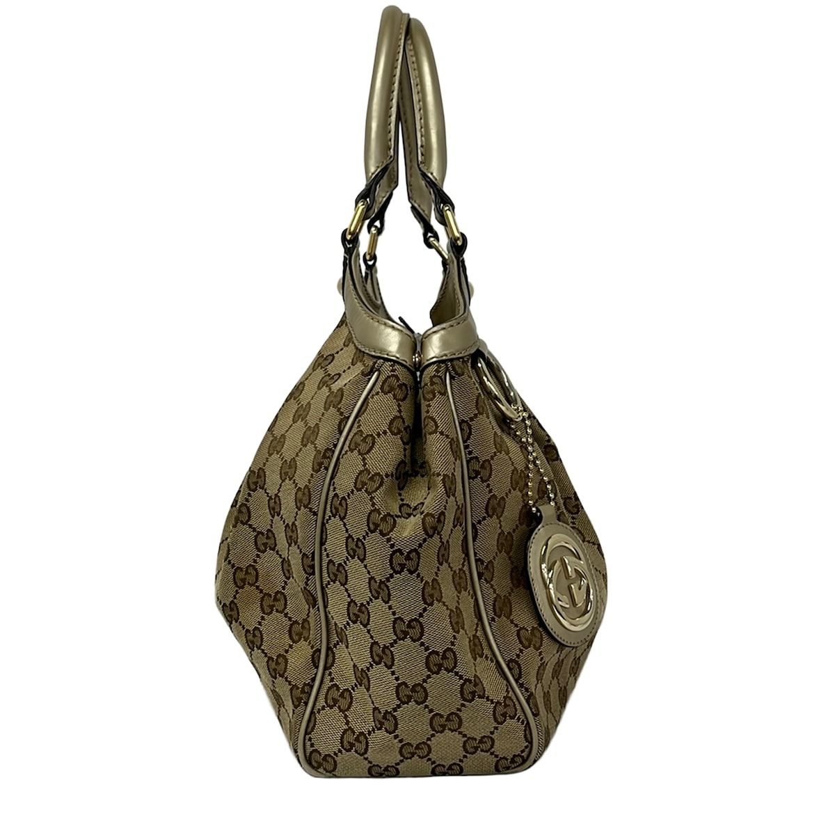 Gucci Tote Bag Sukey Light Brown Dark Gold Leather — view 4