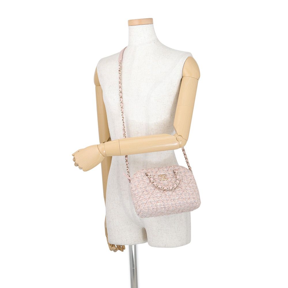 Chanel Chain Shoulder Bag Quilted CC Logo Tweed 2-Way — view 5