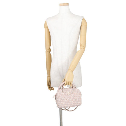 Chanel Chain Shoulder Bag Quilted CC Logo Tweed 2-Way — view 4