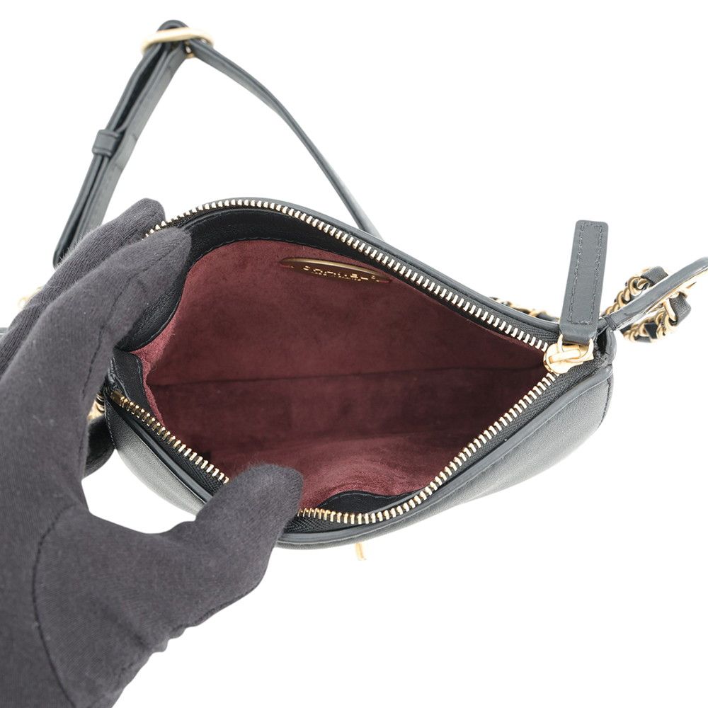 Chanel Waist Bag CC Logo Quilted Leather Tweed Black — view 6