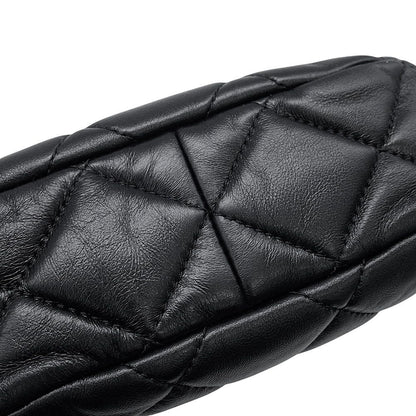 Chanel Chain Shoulder Bag Quilted CC Logo Lambskin 2-Way Black — view 8