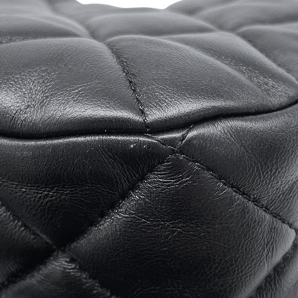 Chanel Chain Shoulder Bag Quilted CC Logo Lambskin 2-Way Black — view 7
