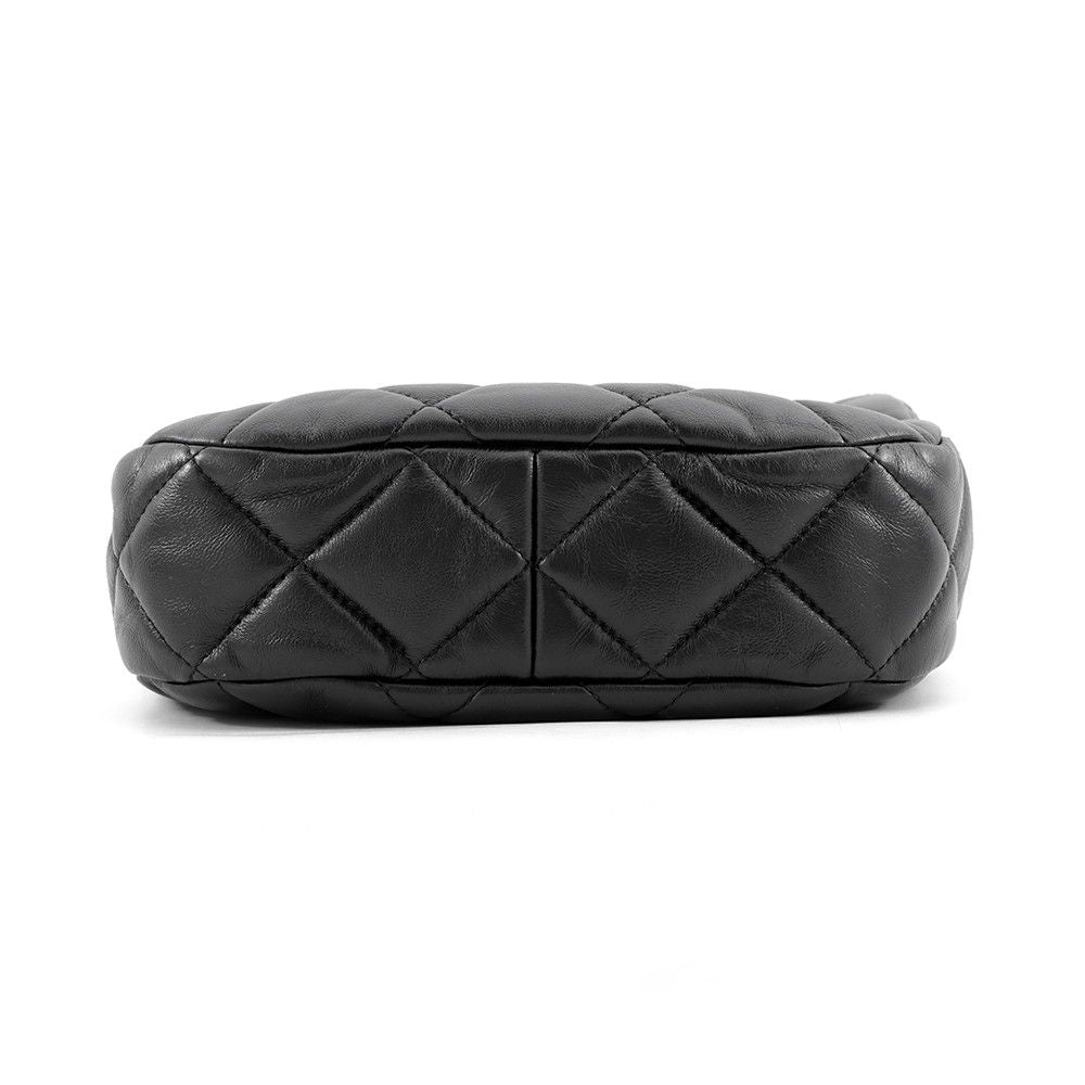 Chanel Chain Shoulder Bag Quilted CC Logo Lambskin 2-Way Black — view 3