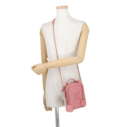 Chanel Chain Shoulder Bag CC Filigree Vanity Caviar Leather — view 4