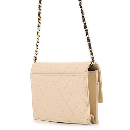 Chanel Chain Wallet CC Logo Caviar Leather Shoulder Bag — view 2