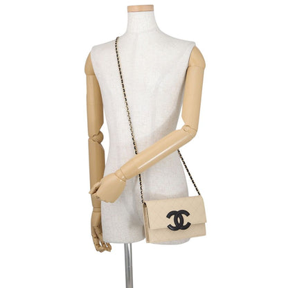 Chanel Chain Wallet CC Logo Caviar Leather Shoulder Bag — view 4