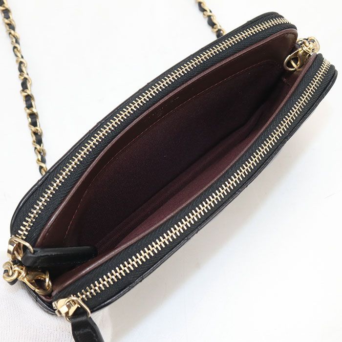 Chanel Quilted Chain Wallet Lambskin Shoulder Bag — view 3