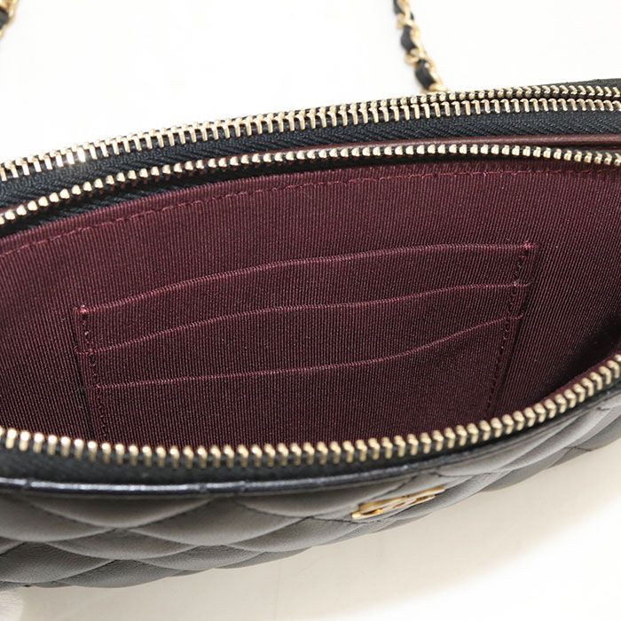 Chanel Quilted Chain Wallet Lambskin Shoulder Bag — view 5
