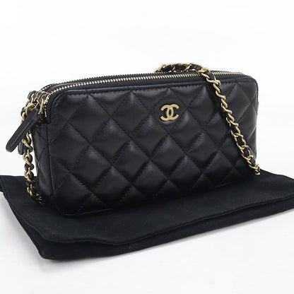 Chanel Quilted Chain Wallet Lambskin Shoulder Bag