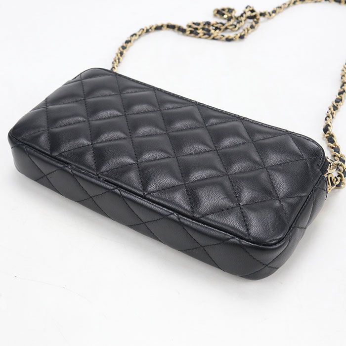 Chanel Quilted Chain Wallet Lambskin Shoulder Bag — view 2