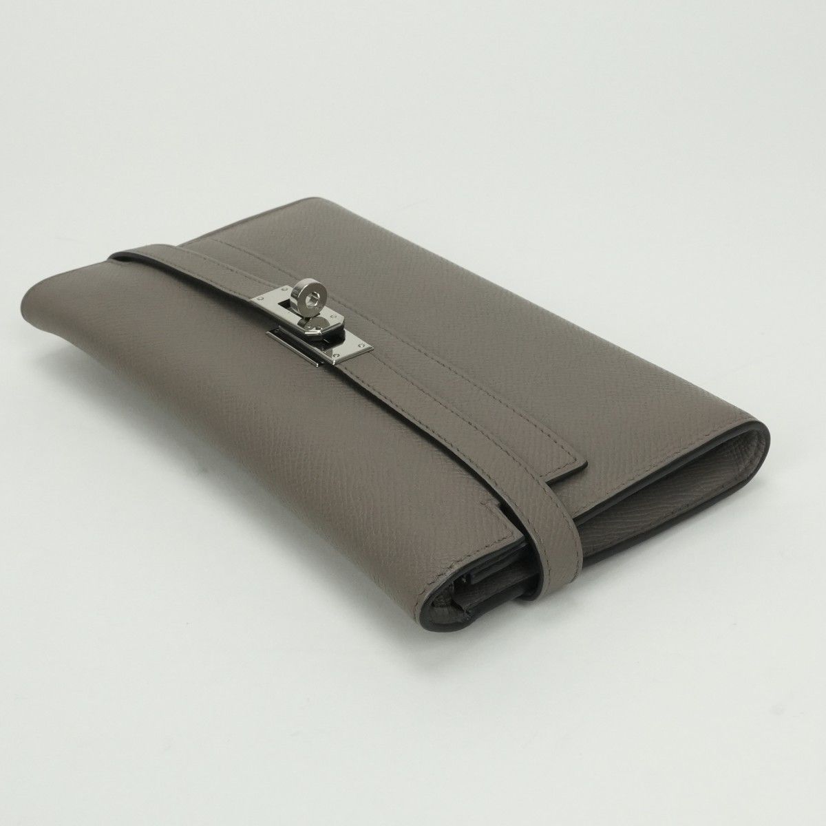 Hermes Kelly Wallet Epsom Etain Gray Silver Veau — view 3