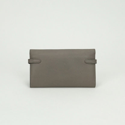 Hermes Kelly Wallet Epsom Etain Gray Silver Veau — view 2