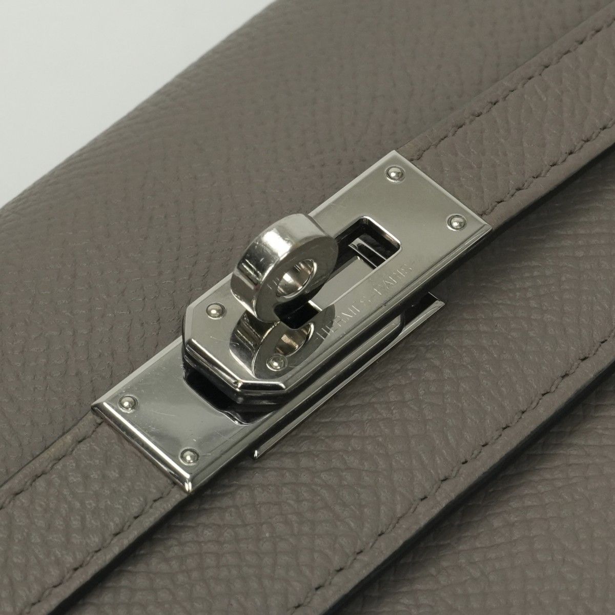 Hermes Kelly Wallet Epsom Etain Gray Silver Veau — view 5