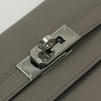 Hermes Kelly Wallet Epsom Etain Gray Silver Veau — view 5