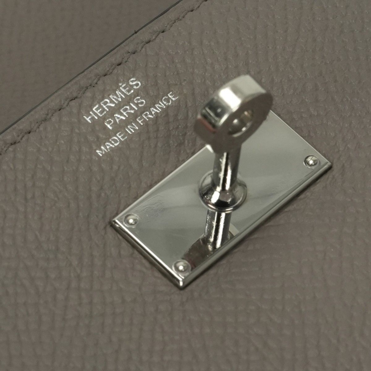Hermes Kelly Wallet Epsom Etain Gray Silver Veau — view 6