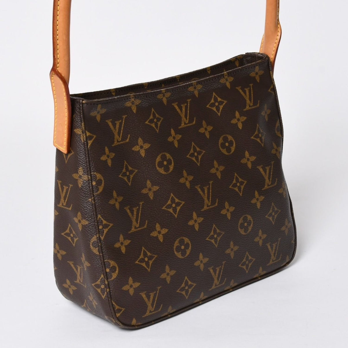 Louis Vuitton Monogram Looping MM Bag Vachetta Leather Brown Gold — view 3
