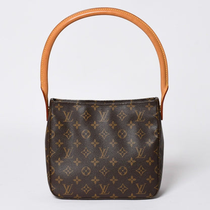 Louis Vuitton Monogram Looping MM Bag Vachetta Leather Brown Gold