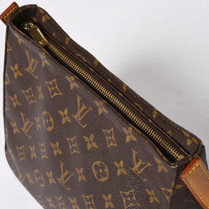 Louis Vuitton Monogram Looping MM Bag Vachetta Leather Brown Gold — view 8