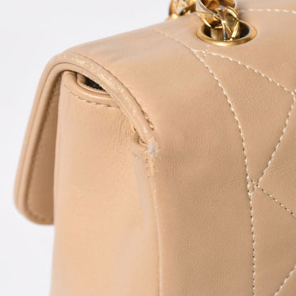 Chanel S Flap S Chain Shoulder Bag CC Logo Lambskin Beige Gold — view 8