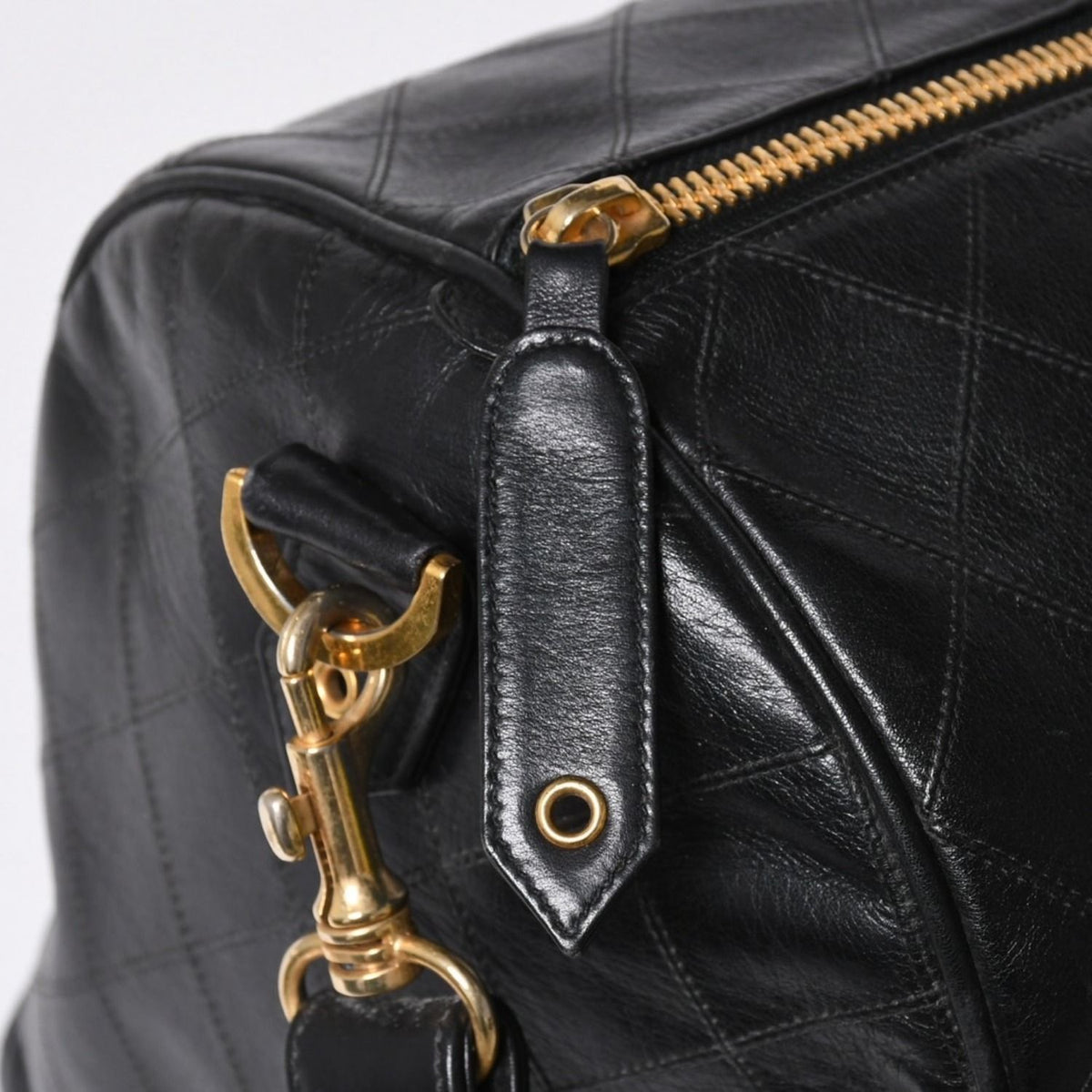 Chanel Bicolor Boston Bag CC Logo 2-Way Quilted Gold — view 6