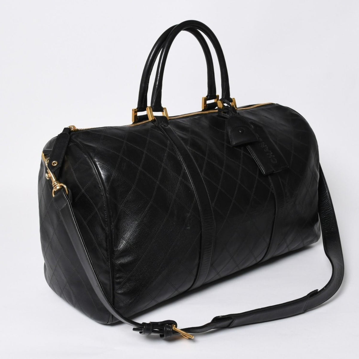 Chanel Bicolor Boston Bag CC Logo 2-Way Quilted Gold — view 3