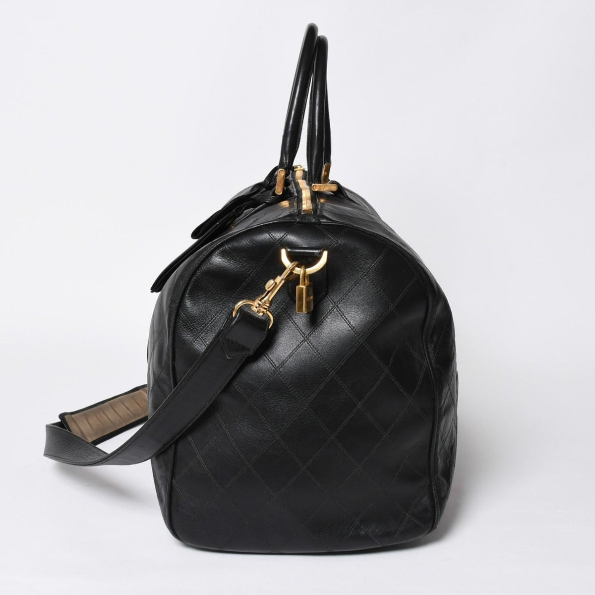 Chanel Bicolor Boston Bag CC Logo 2-Way Quilted Gold — view 4