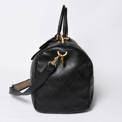 Chanel Bicolor Boston Bag CC Logo 2-Way Quilted Gold — view 4