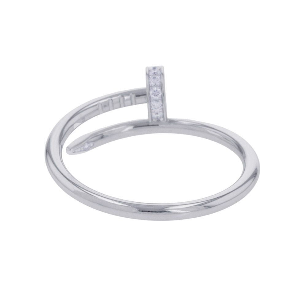 Cartier Ring Juste un Clou SM Small Model Diamond Total 18k White Gold — view 3