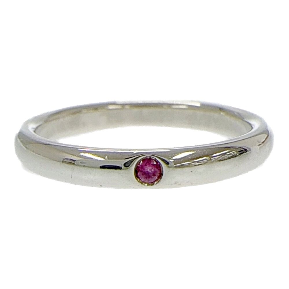 Tiffany & Co Silver Stacking Band Ring Pink