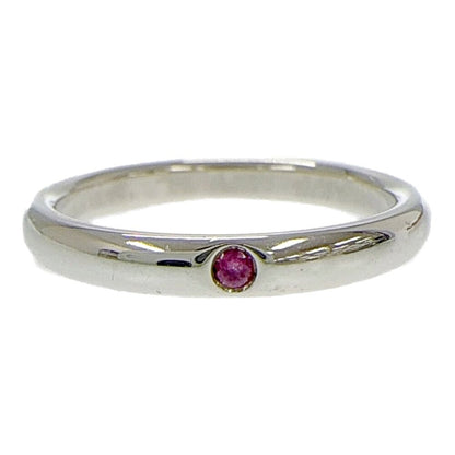 Tiffany & Co Silver Stacking Band Ring Pink