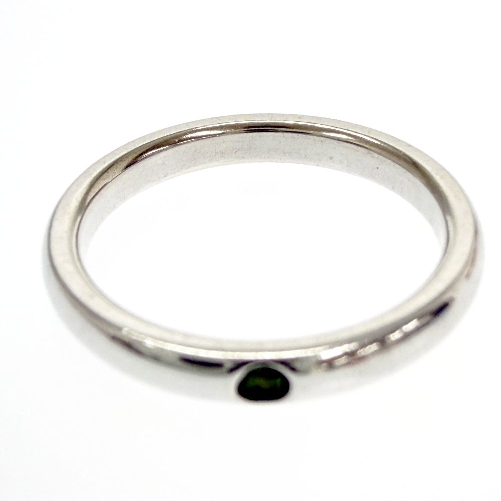Tiffany & Co Silver Stacking Band Ring Green — view 5