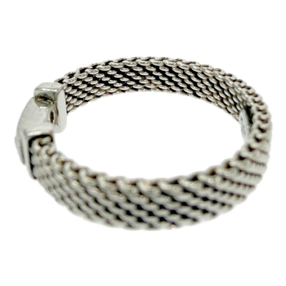 Tiffany & Co Silver Diamond Somerset Mesh Ring — view 7