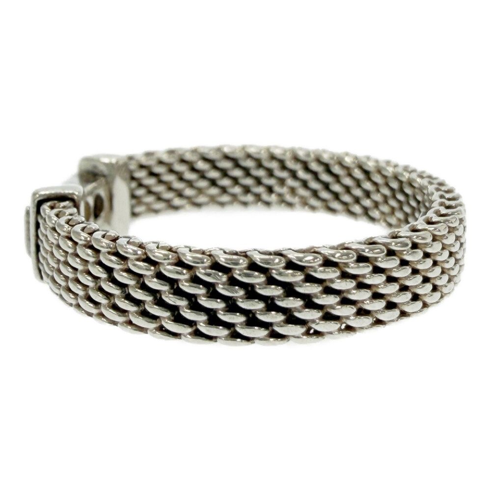 Tiffany & Co Silver Diamond Somerset Mesh Ring — view 2