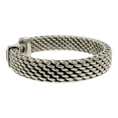 Tiffany & Co Silver Diamond Somerset Mesh Ring — view 2