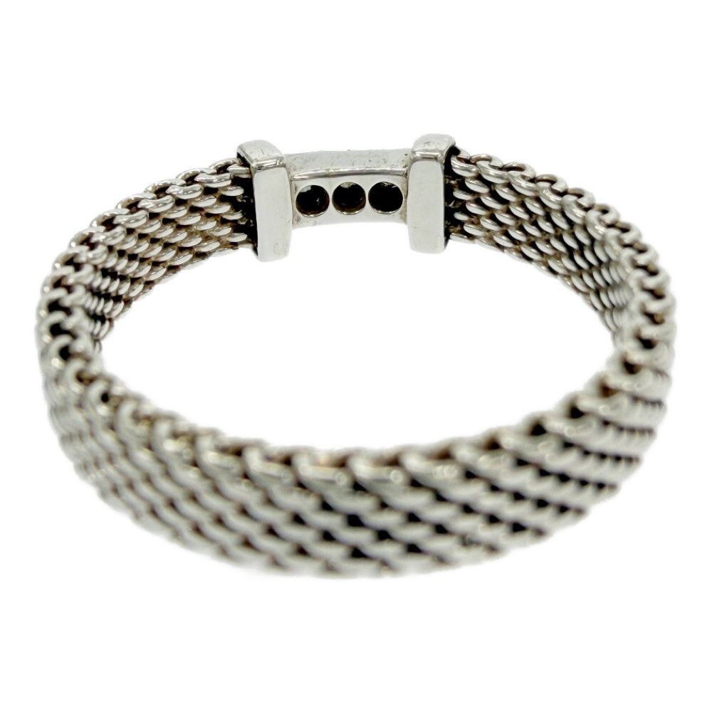 Tiffany & Co Silver Diamond Somerset Mesh Ring — view 8