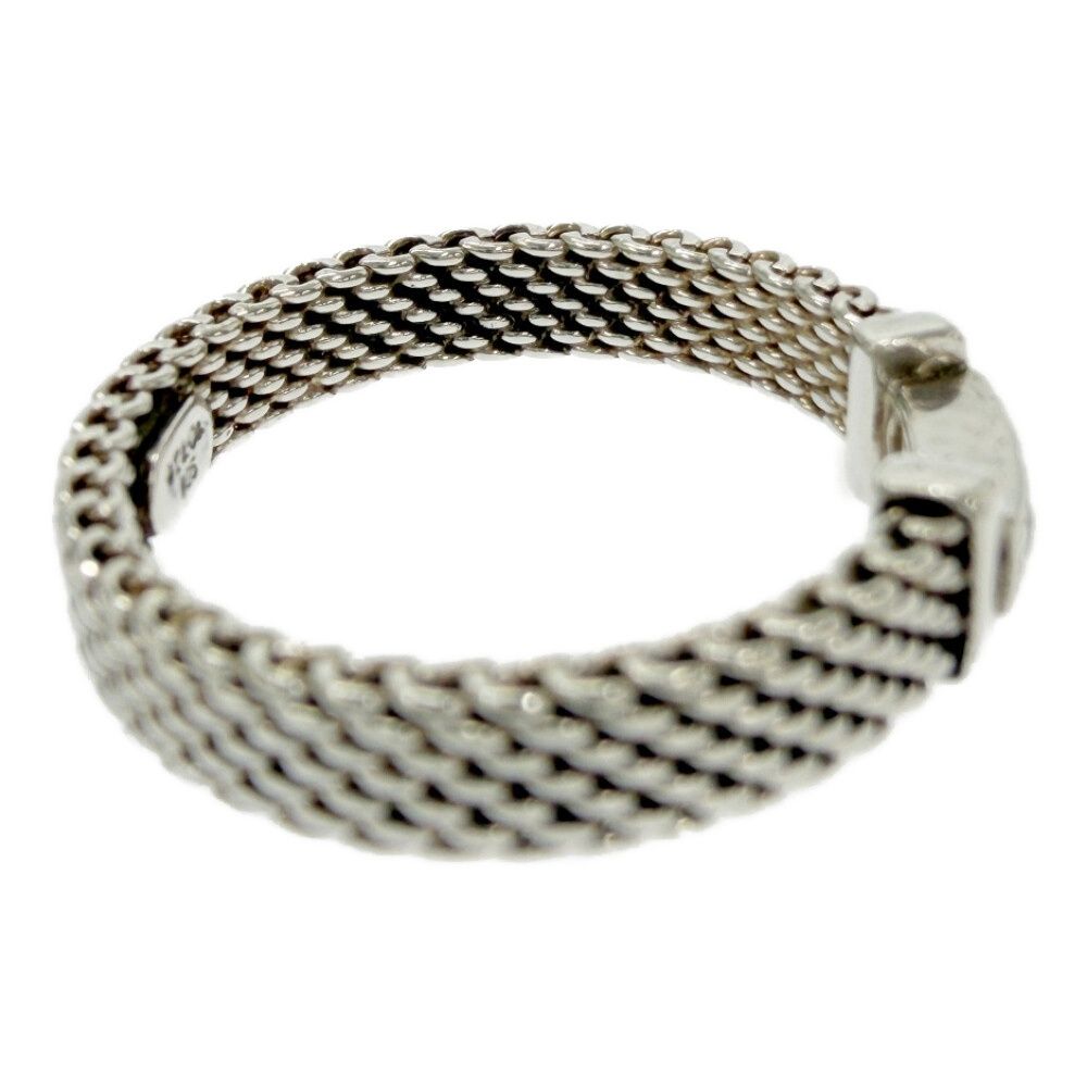 Tiffany & Co Silver Diamond Somerset Mesh Ring — view 5