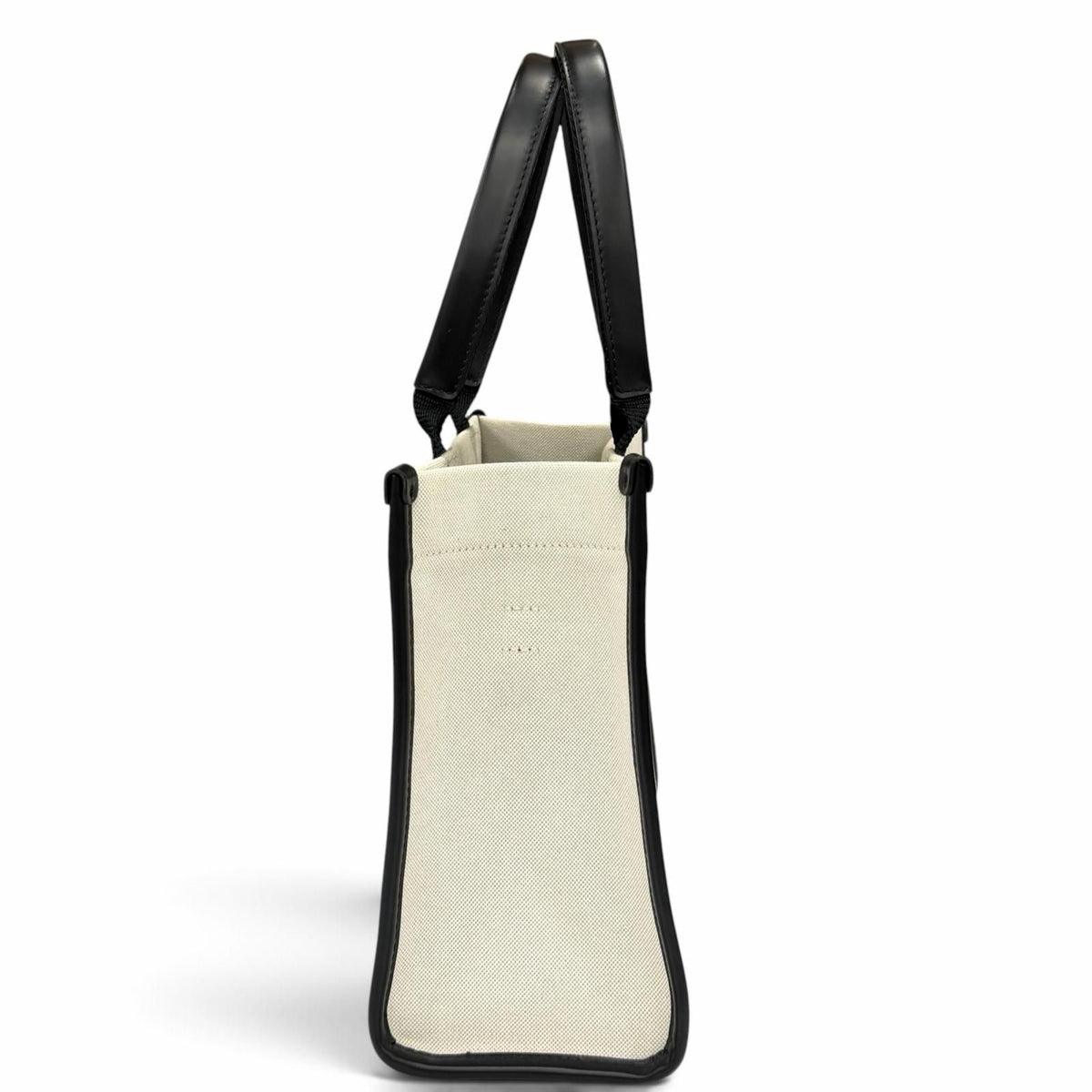 Balenciaga Leather Canvas 2-Way Handbag Ivory Black — view 5