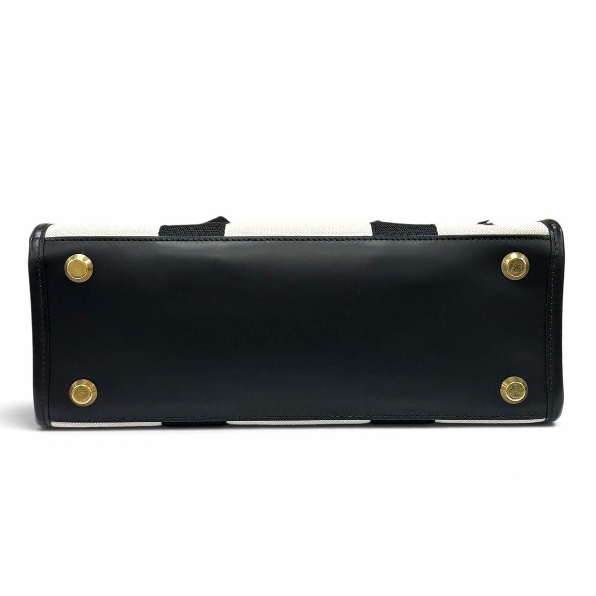 Balenciaga Leather Canvas 2-Way Handbag Ivory Black — view 6