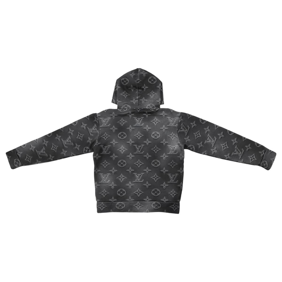 Louis Vuitton Hoodie 3D Monogram Pullover Cotton Logo Gray Black XS — view 2