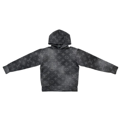 Louis Vuitton Hoodie 3D Monogram Pullover Cotton Logo Gray Black XS