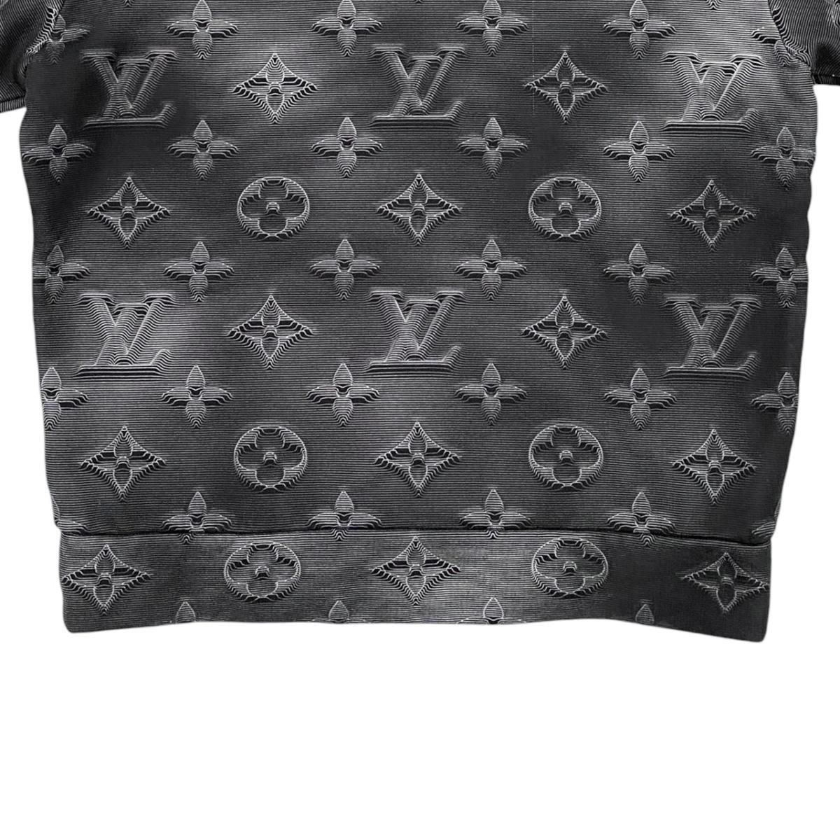 Louis Vuitton Hoodie 3D Monogram Pullover Cotton Logo Gray Black XS — view 6
