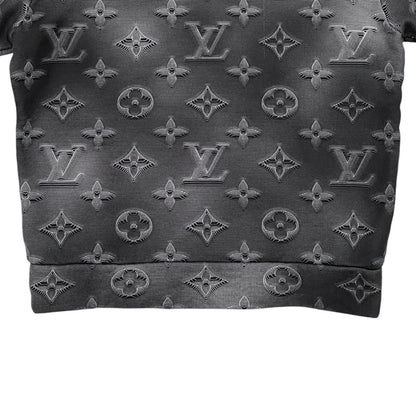 Louis Vuitton Hoodie 3D Monogram Pullover Cotton Logo Gray Black XS — view 6