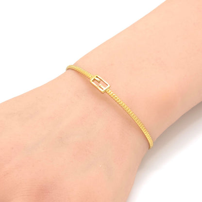 Fendi Baguette Bracelet S Gold Polished Metal