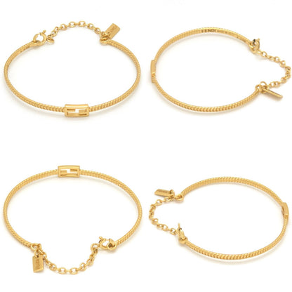Fendi Baguette Bracelet S Gold Polished Metal — view 2
