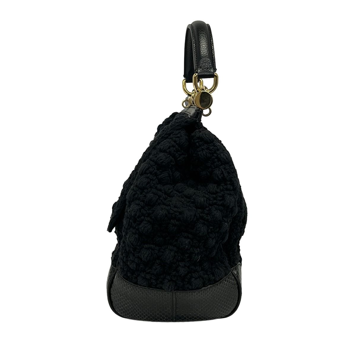 Dolce & Gabbana Handbag Sicily Black Cotton Leather — view 4