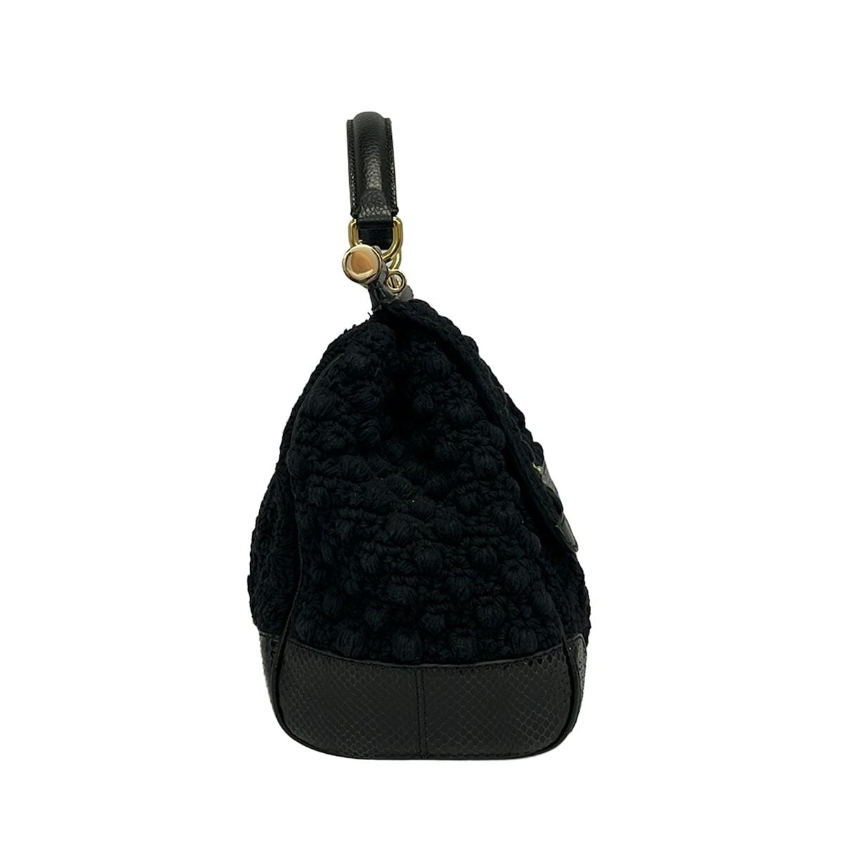 Dolce & Gabbana Handbag Sicily Black Cotton Leather — view 2