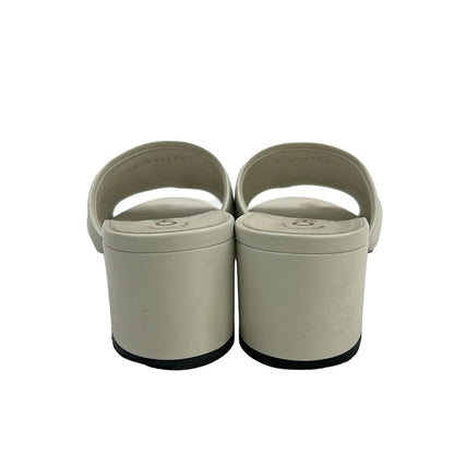 Chanel Mules White Beads CC Logo Leather — view 3