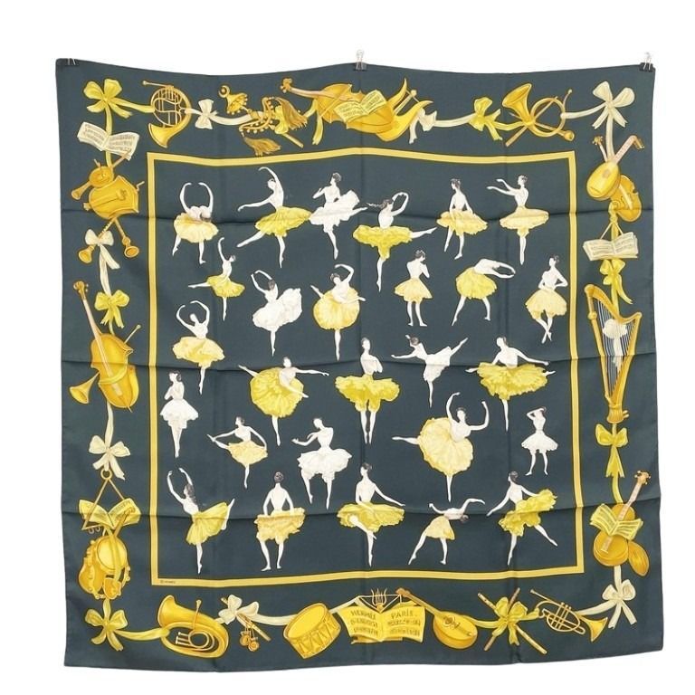 Hermes Scarf Carre 90 la Danse Multicolor Silk Large Ballerina Musical