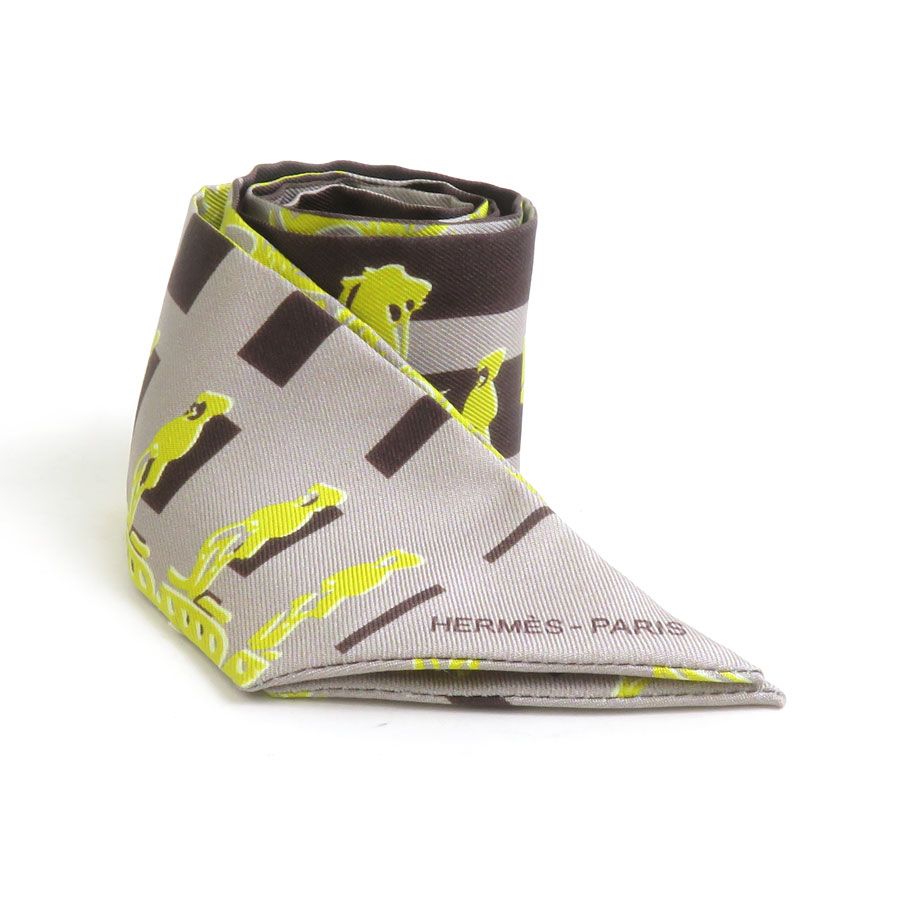 Hermes Twilly Scarf Gray