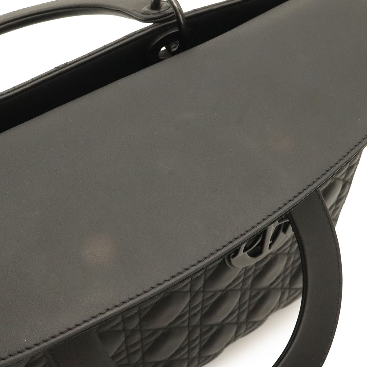 Dior Lady Large Cannage Tote 2-Way Shoulder Bag Black — view 5